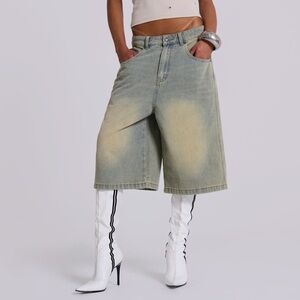Jaded London Light Wash Blue Denim Jean Jorts